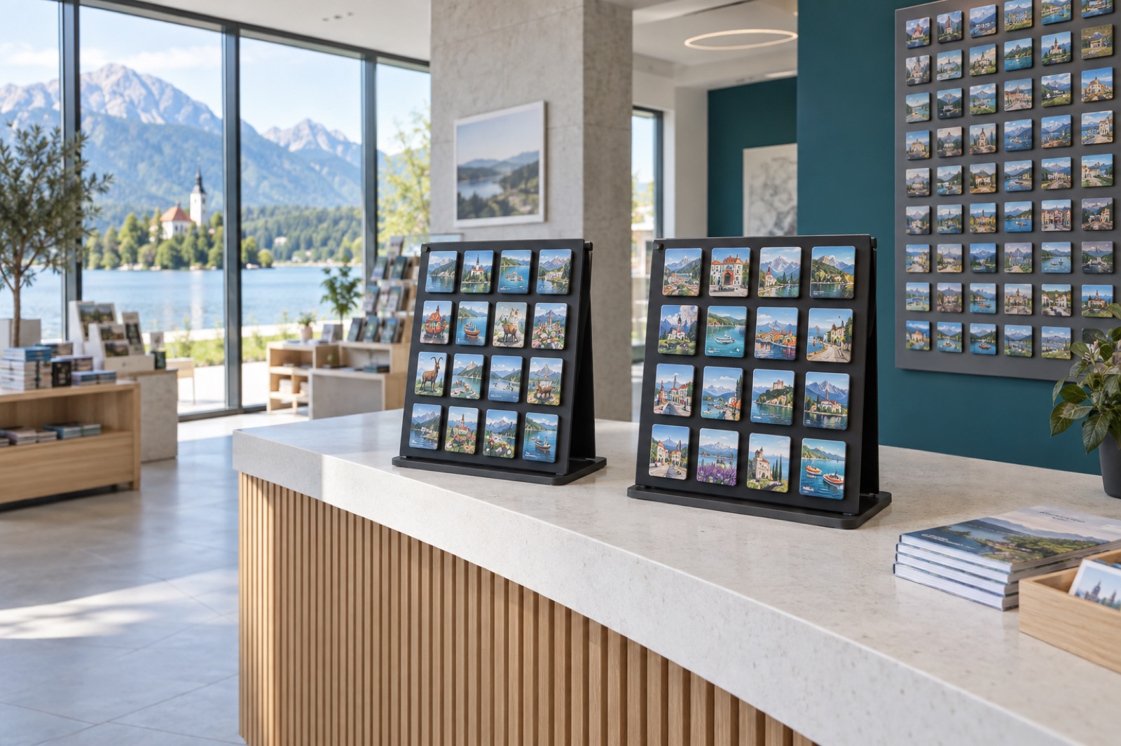 Konceptna slika: turistično-informacijski center s predstavitvijo magnetov